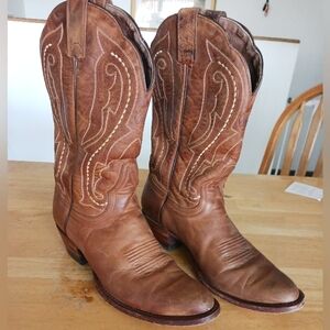 Ariat Heritage R Toe Western Boot Leather 7B Brown GUC